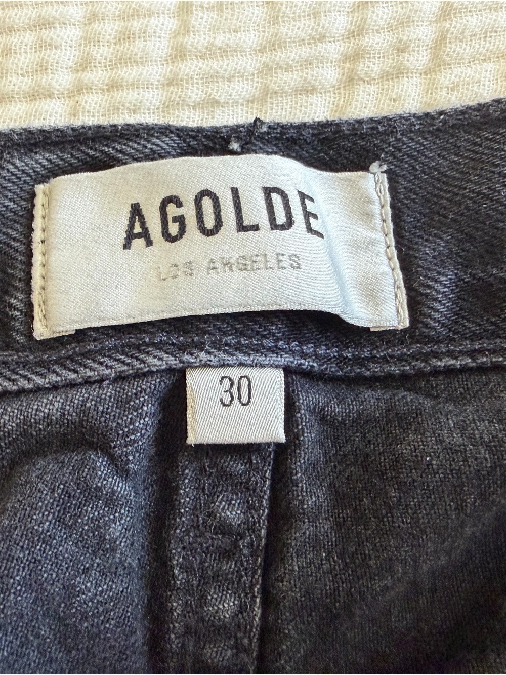 Agolde Black Parker Frayed Hem Denim Shorts - Picture 6 of 6